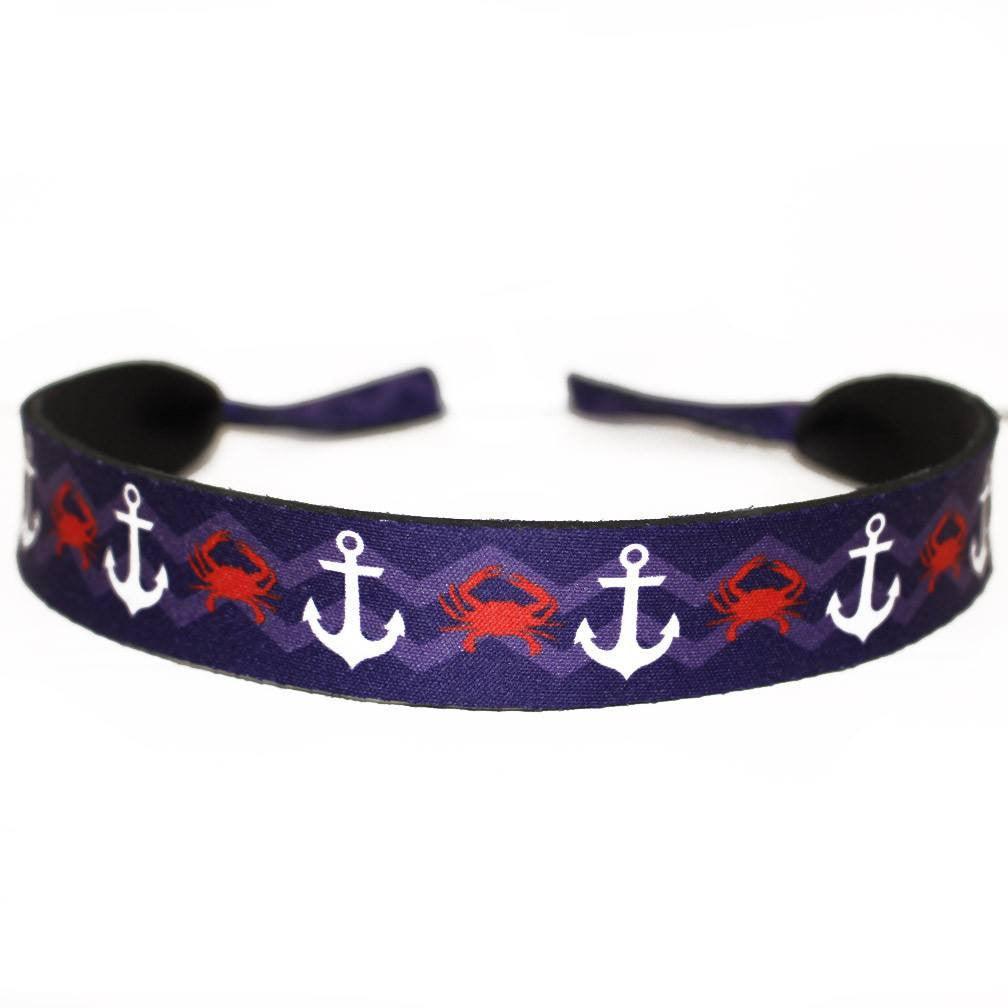 Chevron Crab & Anchor / Neoprene Sunglass Strap - Route One Apparel