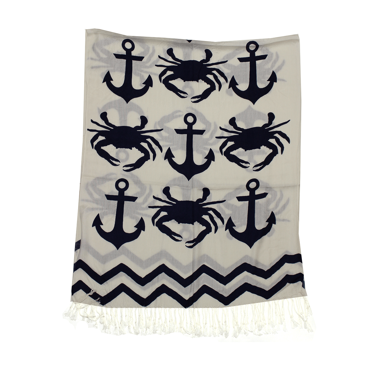 Chevron Crab and Anchor Design (White) / Scarf - Route One Apparel
