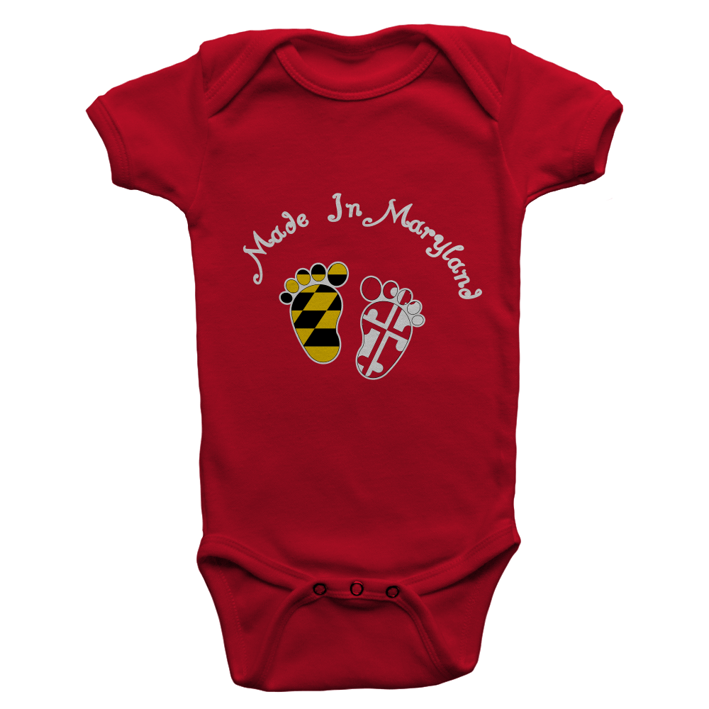 Made in Maryland (Red) / Baby Onesie - Route One Apparel