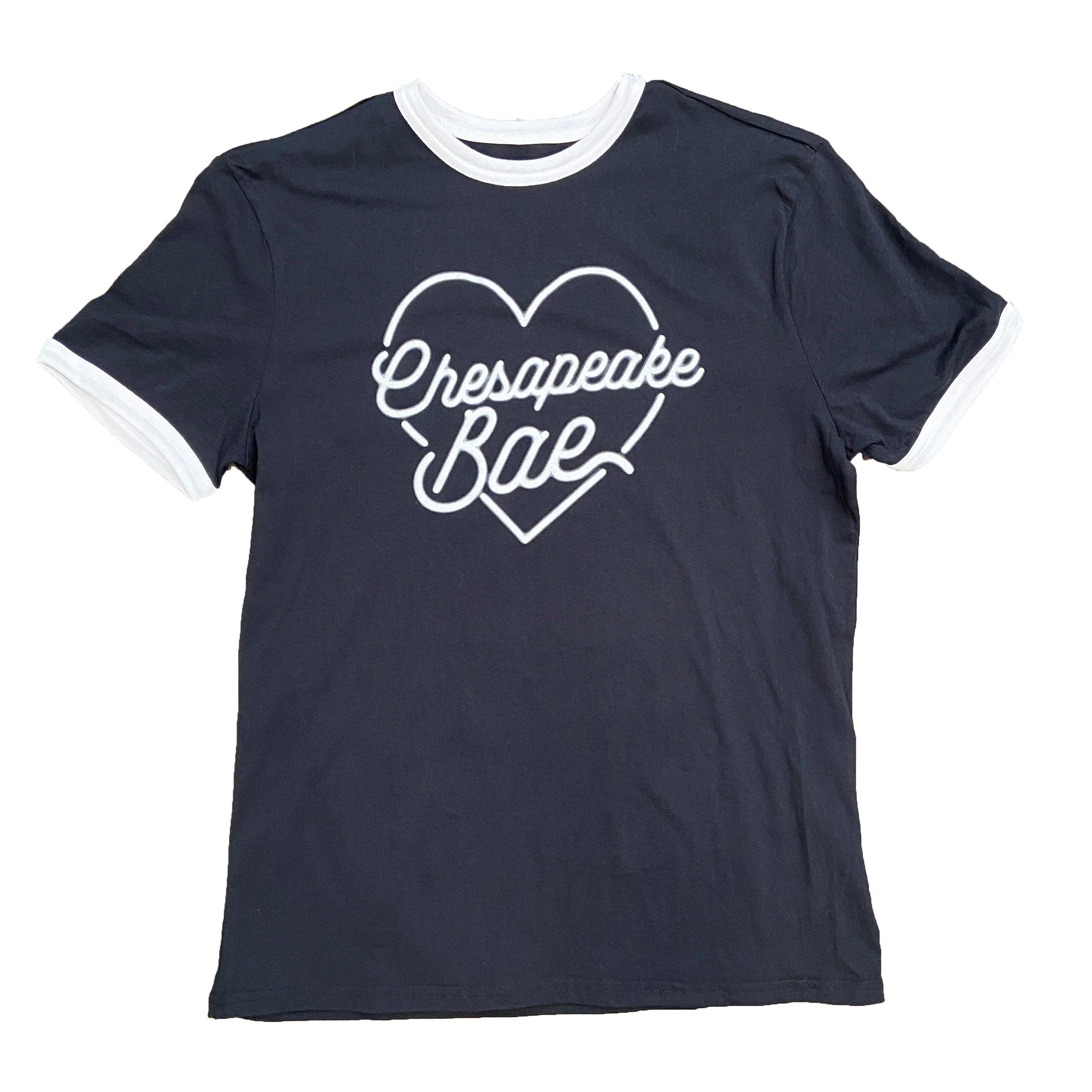 Chesapeake Bae (Black w/ White) / Ringer Shirt - Route One Apparel