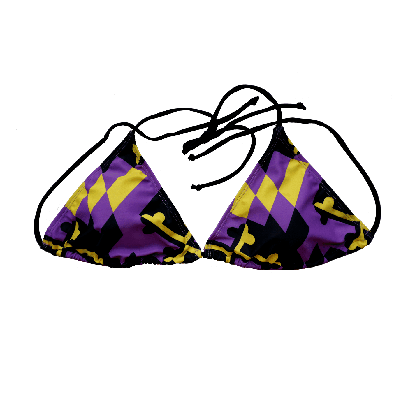 Maryland Flag Purple & Gold / Bikini Top - Route One Apparel