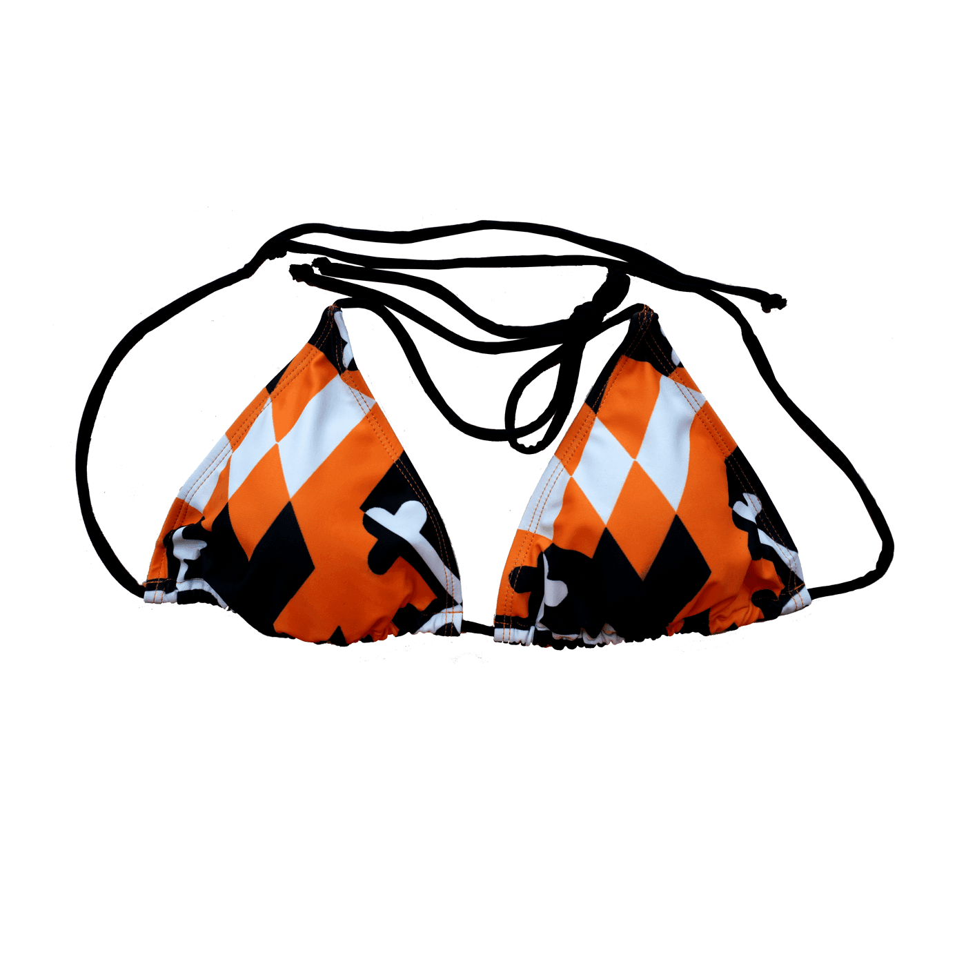 Maryland Flag Black & Orange / Bikini Top - Route One Apparel