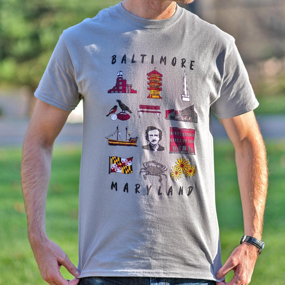 Icons of Baltimore, Maryland (Gravel) / Shirt - Route One Apparel