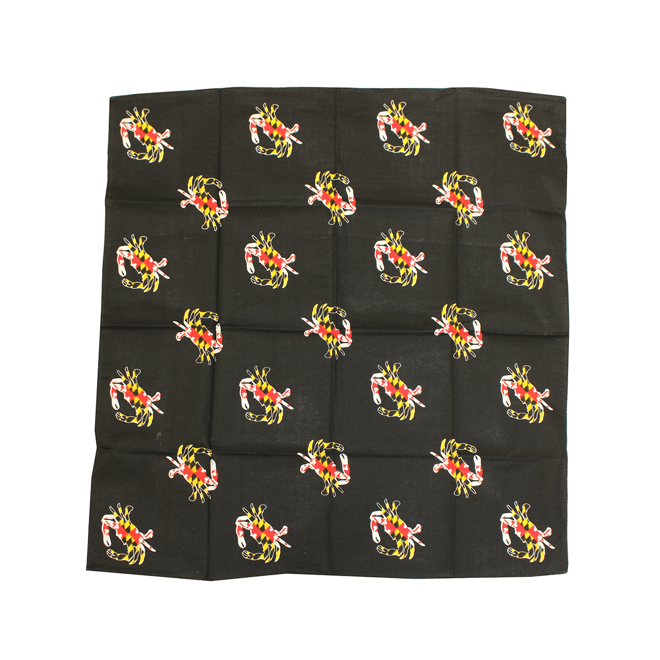 Maryland Flag Crab (Black) / Bandana (22 x 22 inch) - Route One Apparel