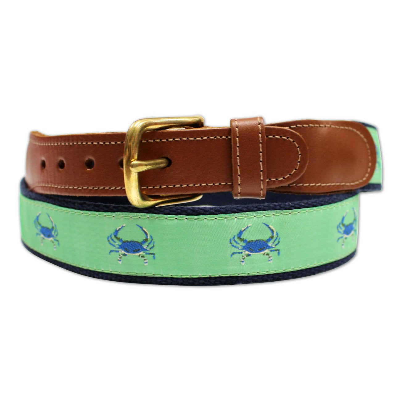 Lime & Blue Crab / Belt - Route One Apparel