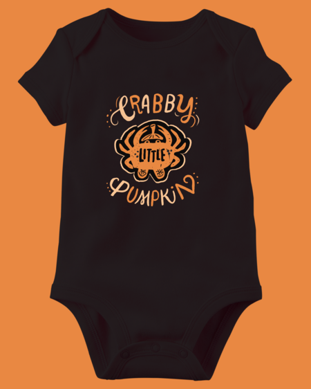 *PRE-ORDER* Little Crabby Pumpkin (Black) / Baby Onesie - Route One Apparel