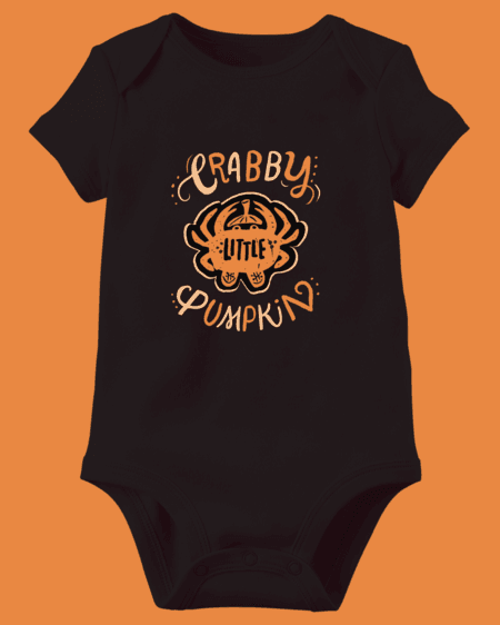 *PRE-ORDER* Little Crabby Pumpkin (Black) / Baby Onesie - Route One Apparel