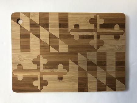 Route One Apparel Maryland Flag / Bamboo Cutting Board