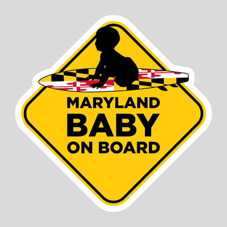 Maryland Baby On Board (Heather Dark Grey) / Ladies Scoop Neck Shirt - Route One Apparel
