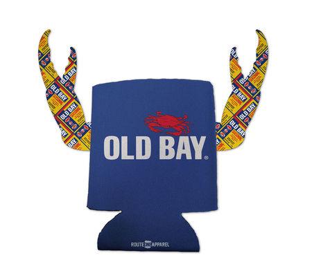 Old Bay Can Pattern (Blue) / Crab Claw Can Cooler - Route One Apparel