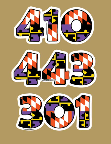 "301" Baltimore Purple & Orange Maryland Flag / Sticker - Route One Apparel