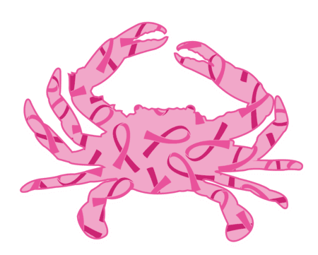 Pink Ribbon Crab *Breast Cancer Awareness Special Edition* / Sticker - Route One Apparel