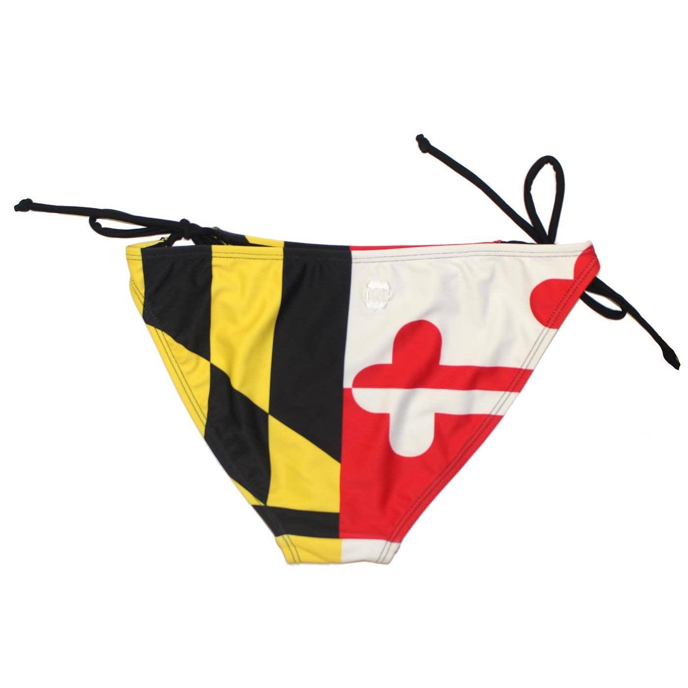 Maryland Flag (Black Strings) / String Bikini Bottom - Route One Apparel