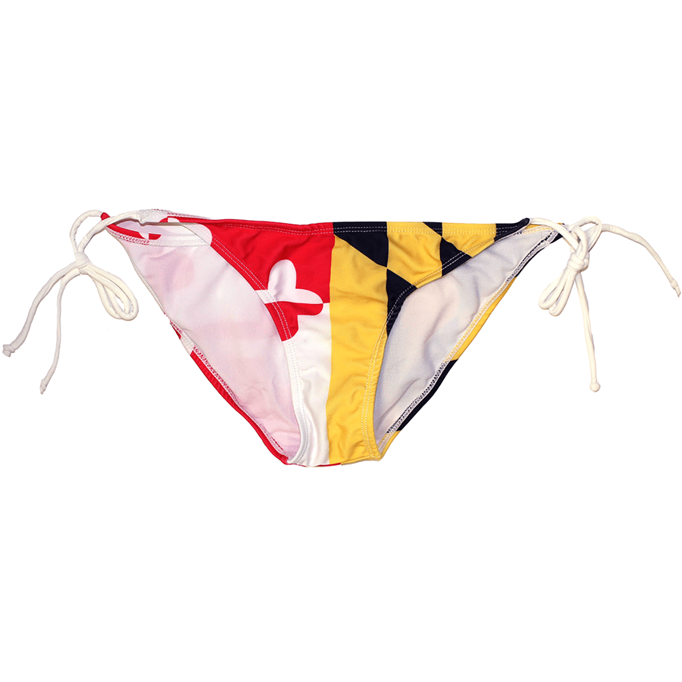Maryland Flag (White Strings) / String Bikini Bottom - Route One Apparel
