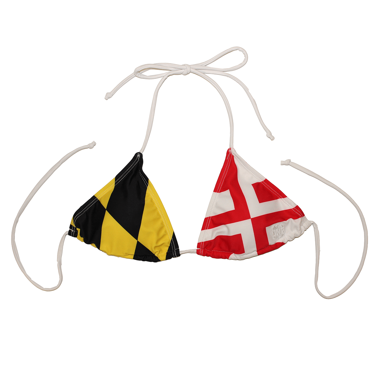 Maryland Flag (White Strings) / Bikini Top - Route One Apparel