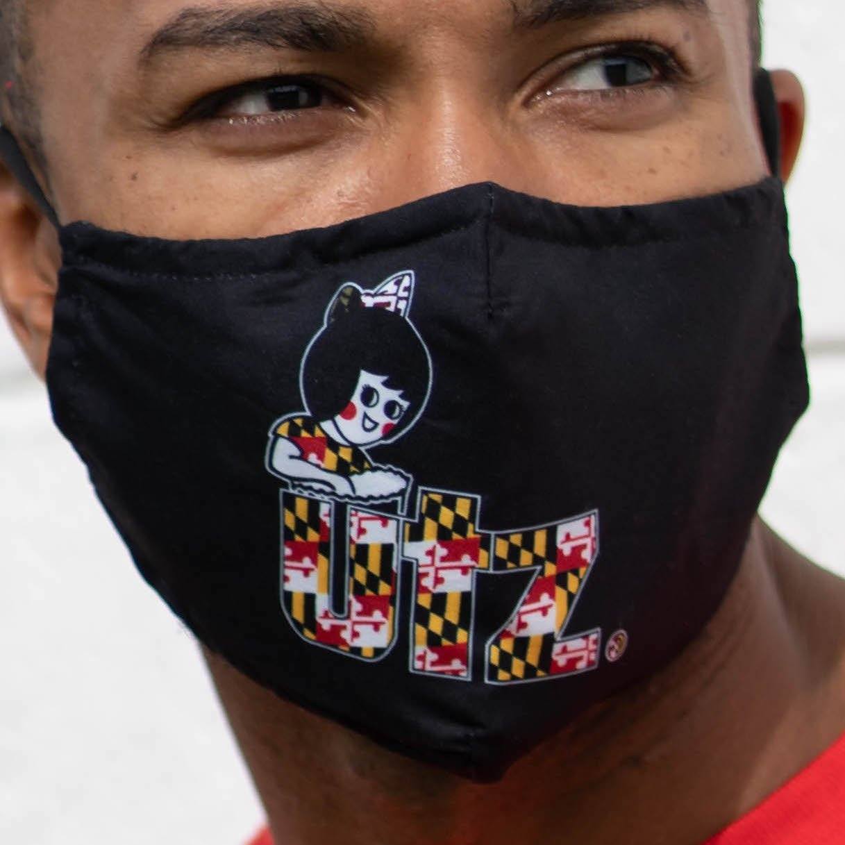 Maryland Flag Utz Logo (Black) / Face Mask - Route One Apparel