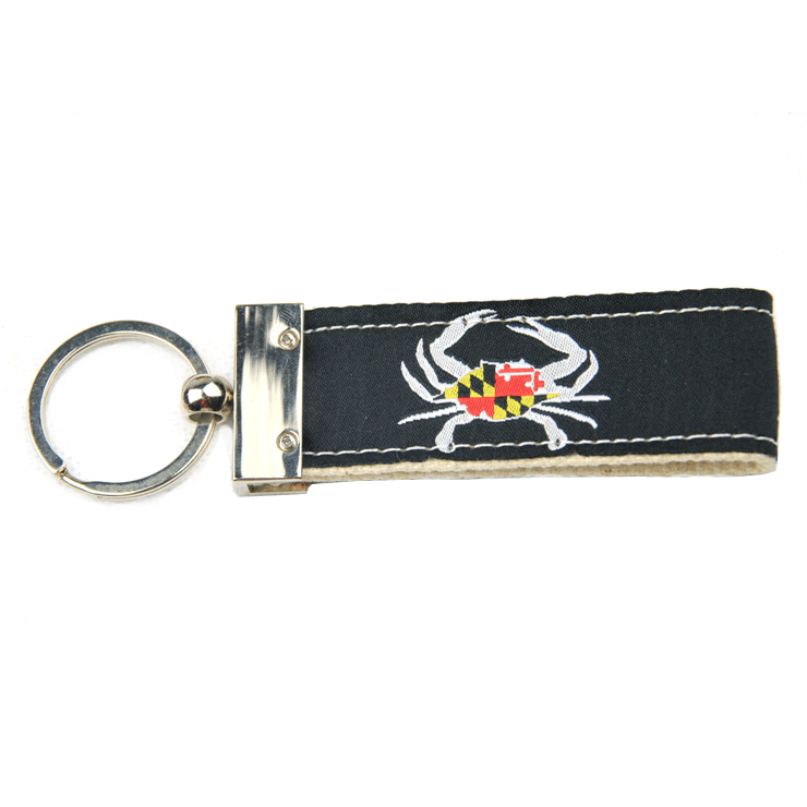 Maryland Flag Crab (Black) / Key Chain - Route One Apparel