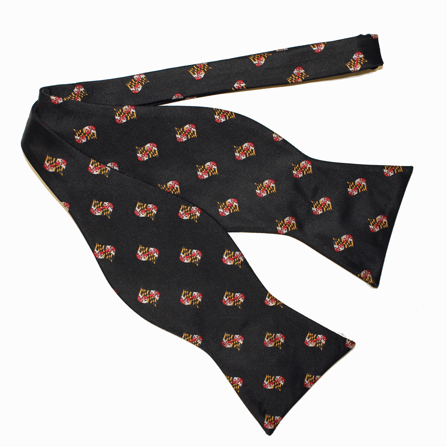 Embroidered Waving Maryland Flag (Black) / Self-Tie Bowtie - Route One Apparel