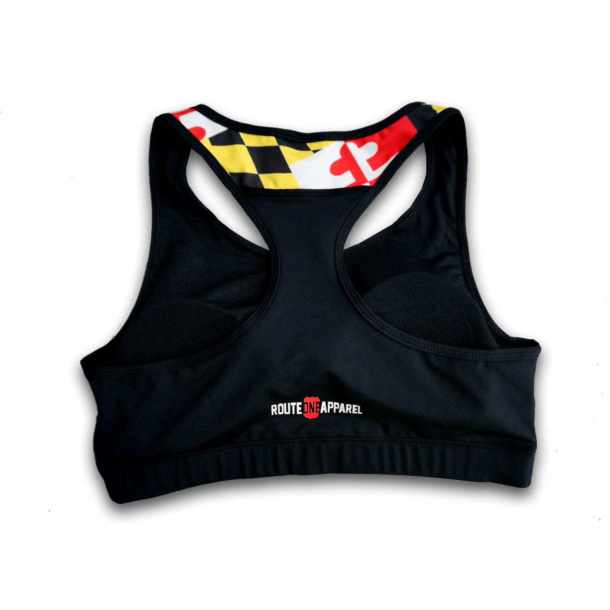 Black Maryland Flag Outline / Sports Bra - Route One Apparel