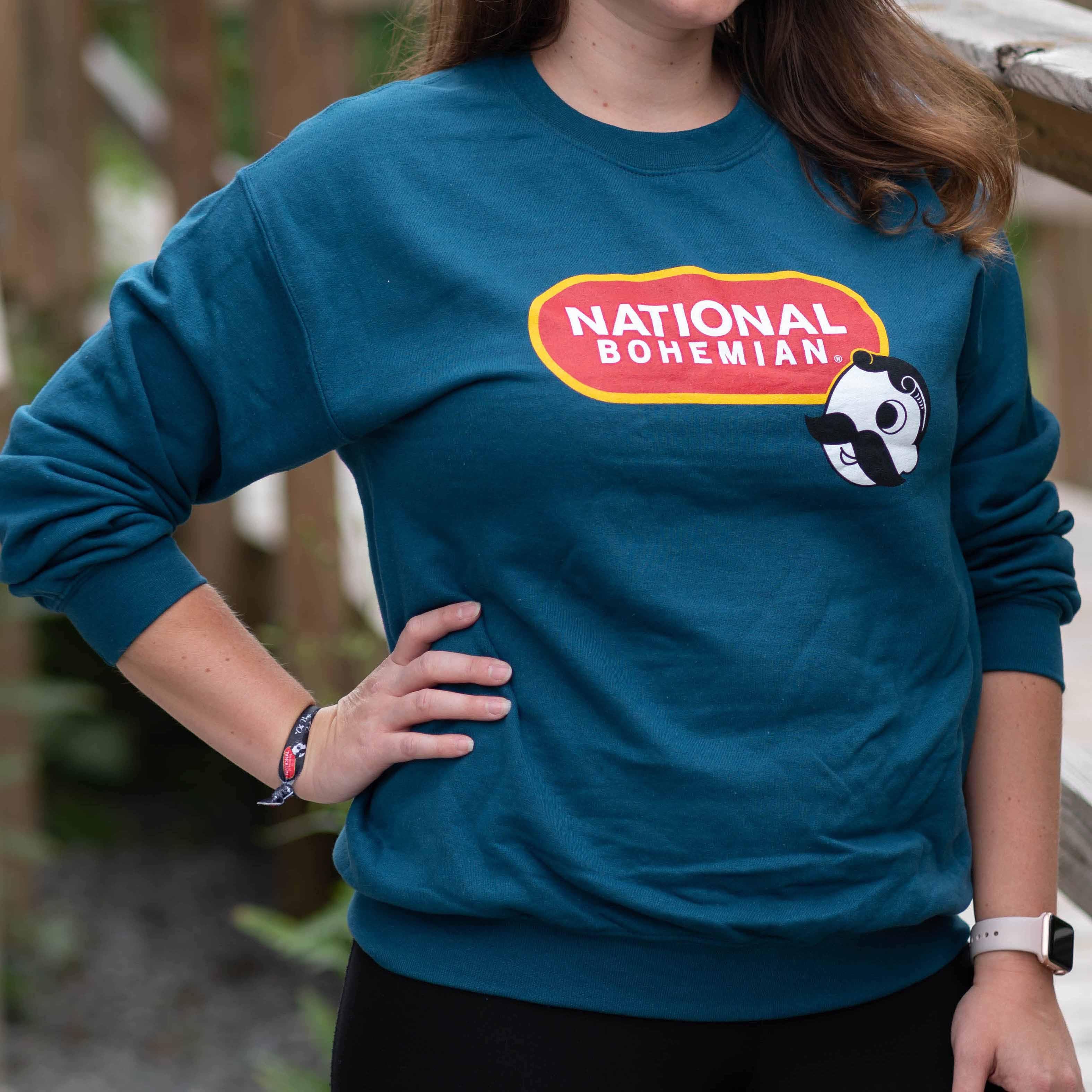 National Bohemian Beer (Legion Blue) / Crew Sweatshirt - Route One Apparel