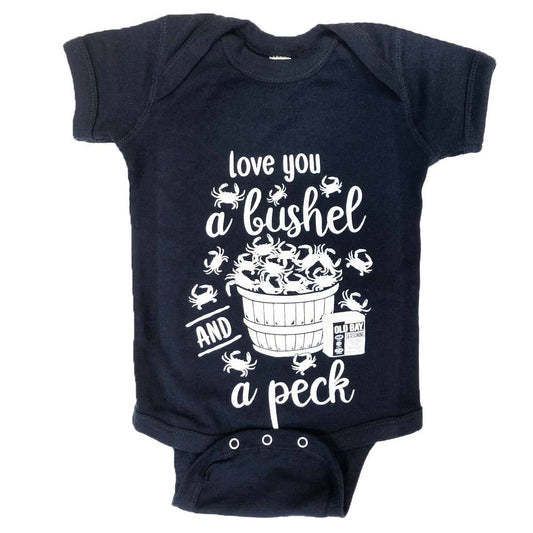 Love You A Bushel & A Peck (Navy) / Baby Onesie - Route One Apparel