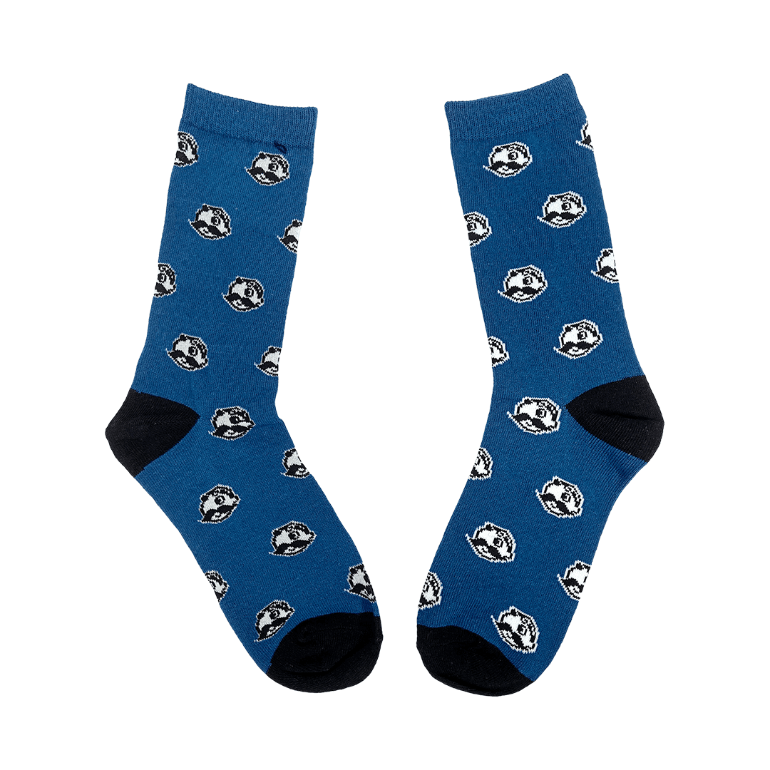 Natty Boh Logo Pattern (Navy) / Crew Socks - Route One Apparel