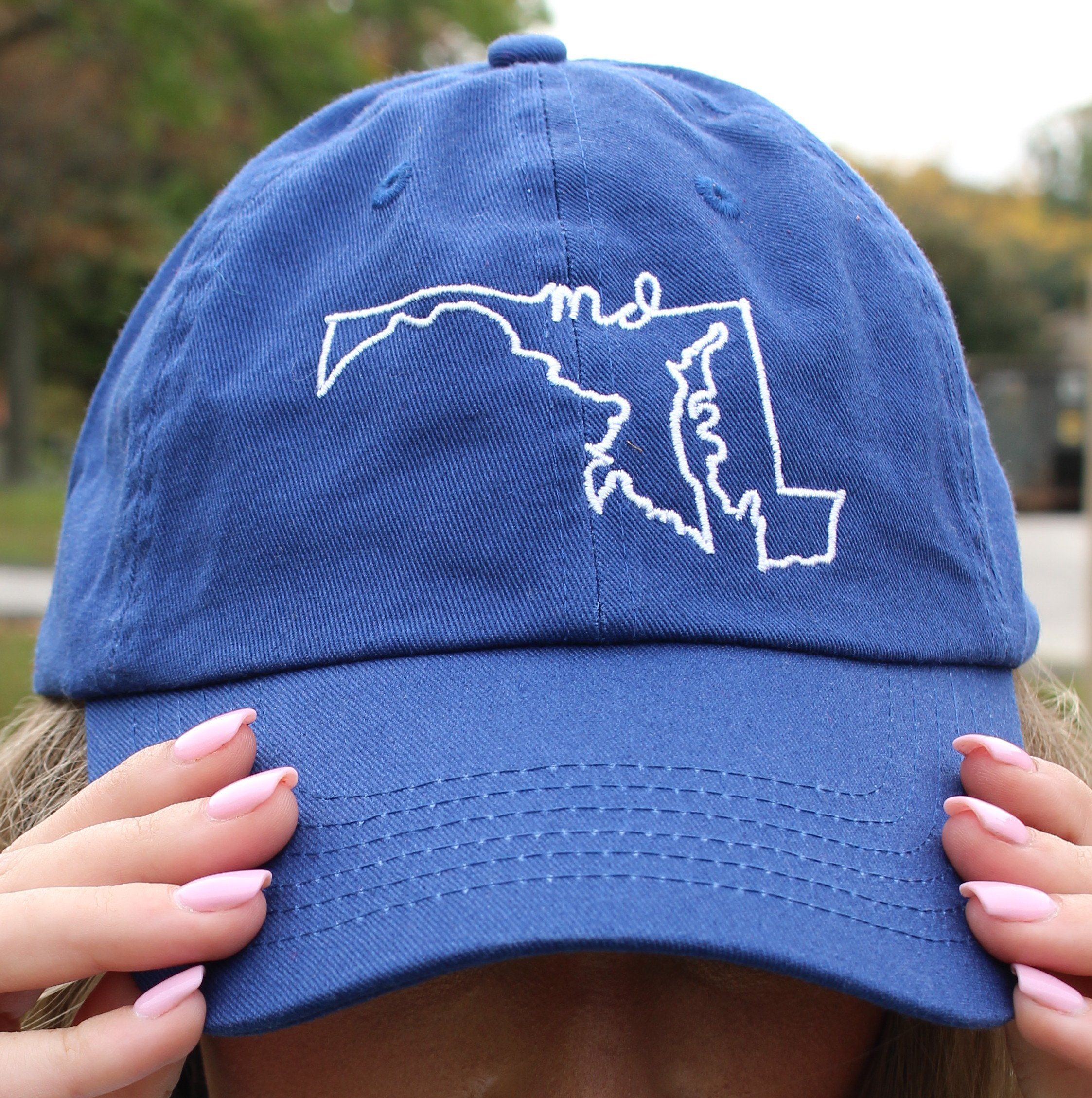 Maryland State Outline (Royal) / Baseball Hat - Route One Apparel