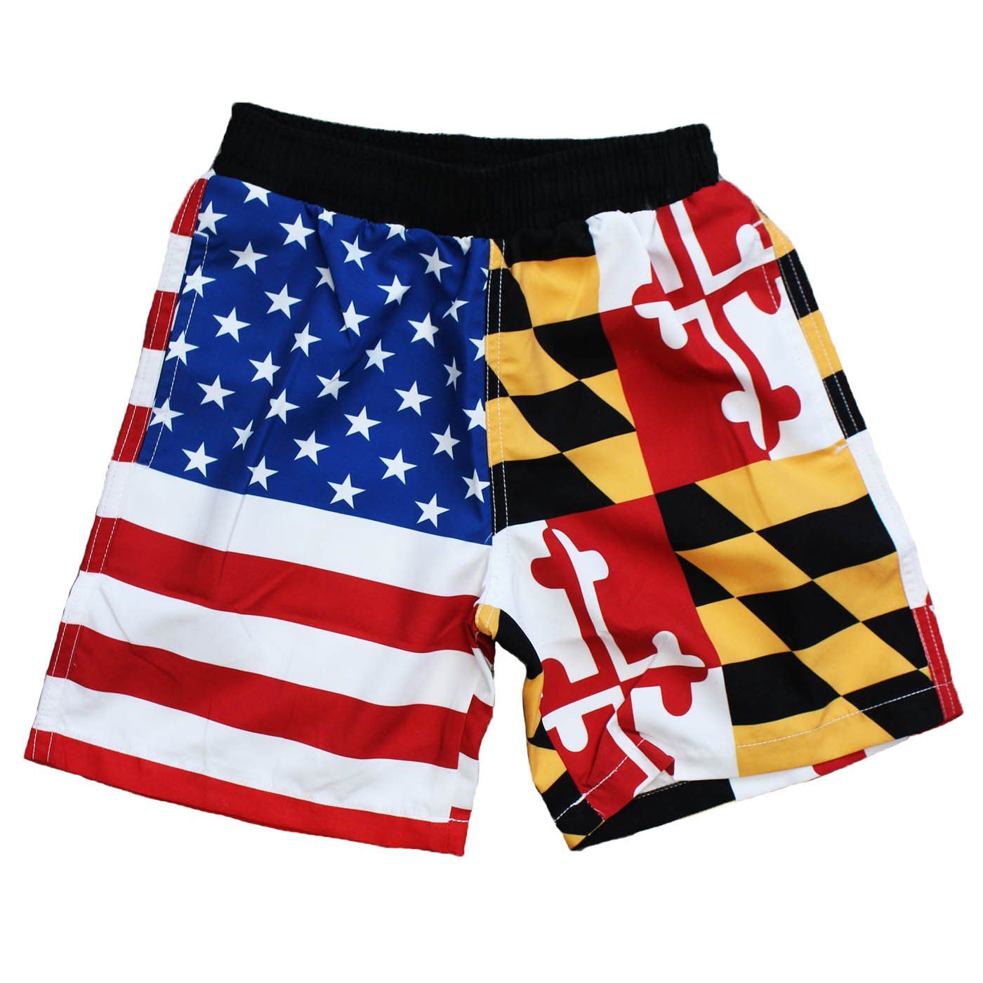 Maryland & American Flag / *Youth* Board Shorts - Route One Apparel