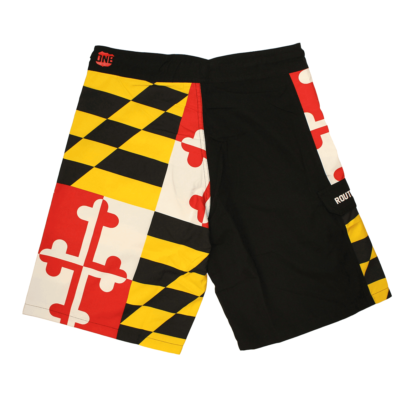 Maryland Flag (Black) / Board Shorts - Route One Apparel