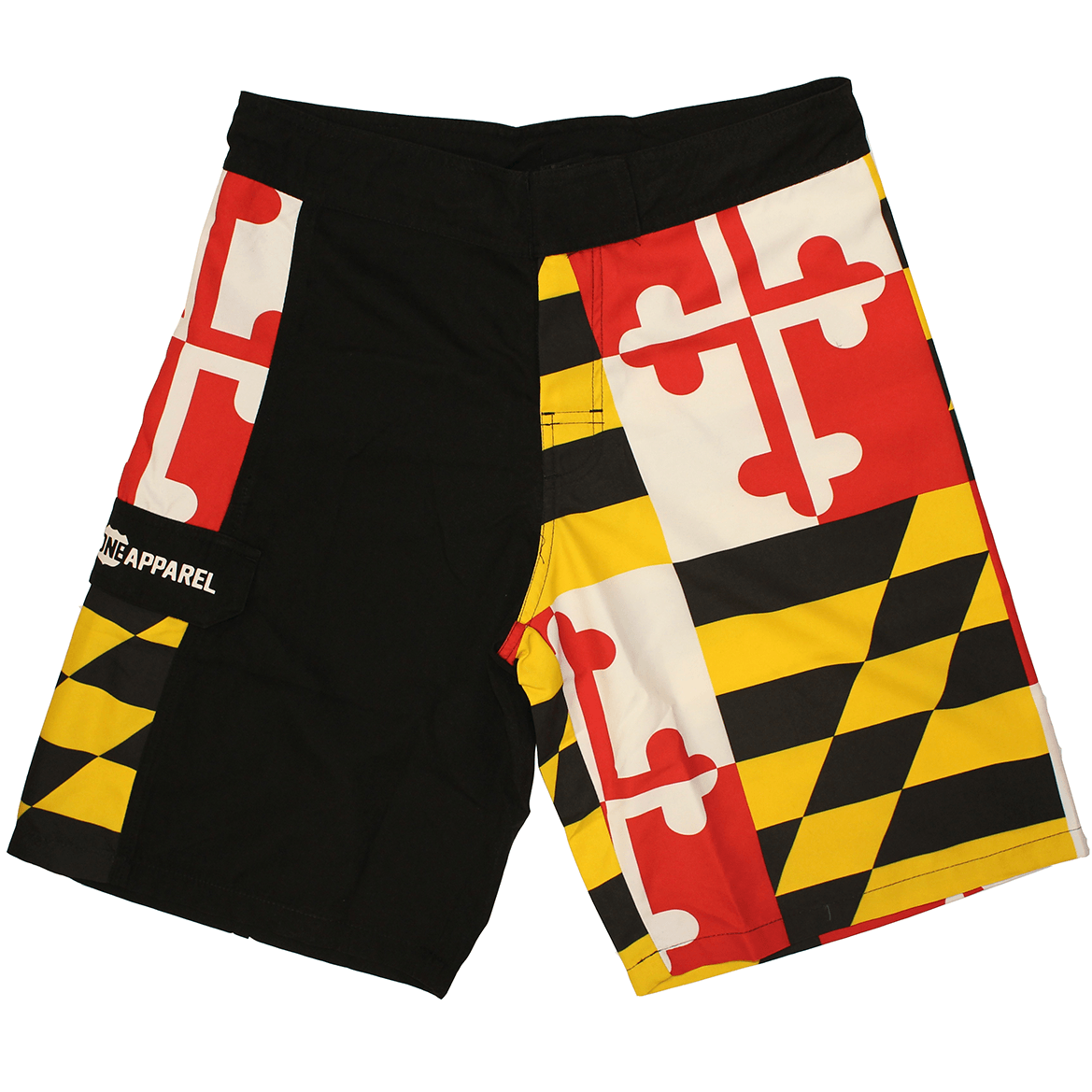Maryland Flag (Black) / Board Shorts - Route One Apparel