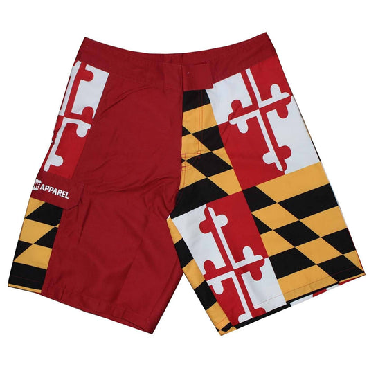 Maryland Flag (Red) / Board Shorts - Route One Apparel