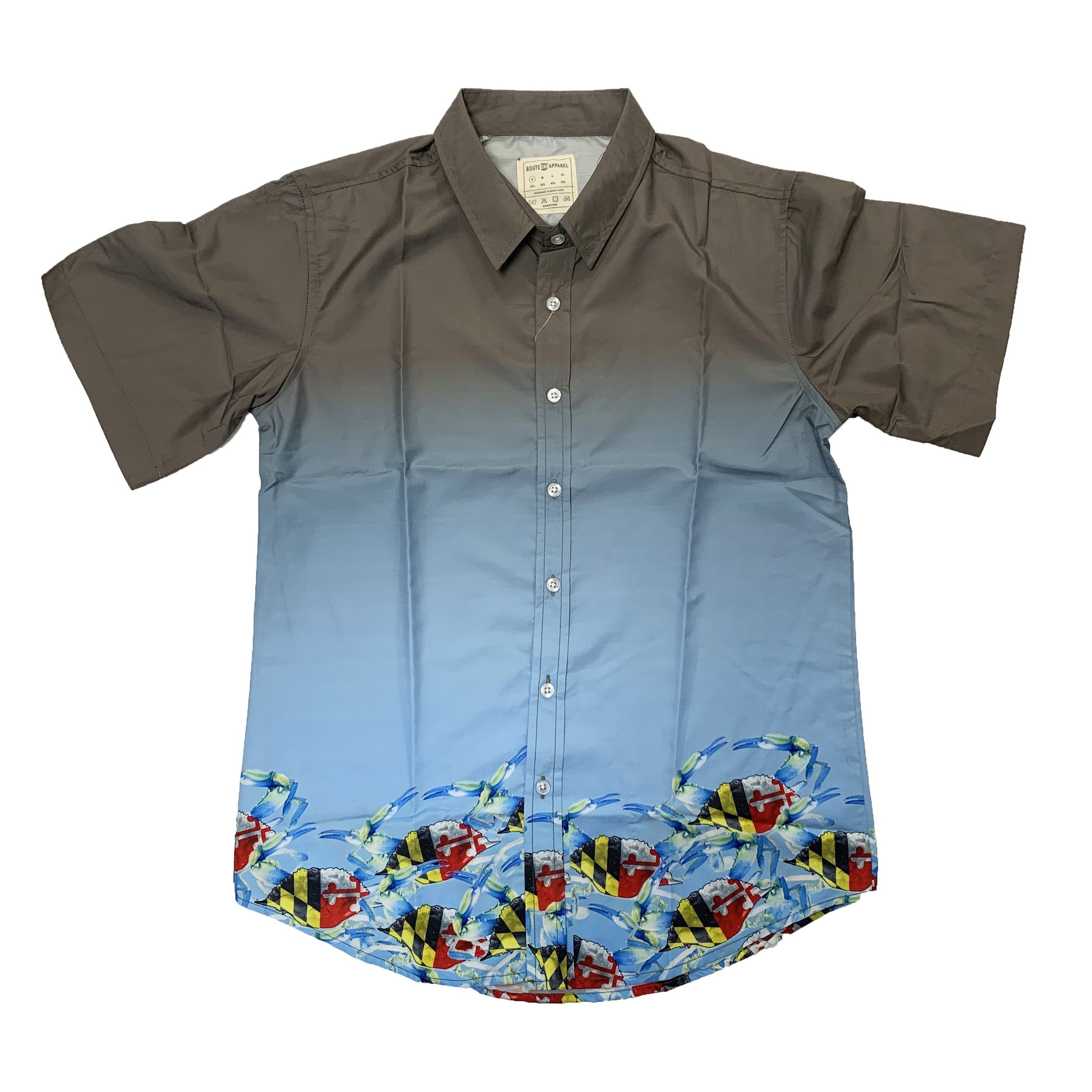 Bottom of the Bay - Maryland Crabs / Hawaiian Shirt - Route One Apparel