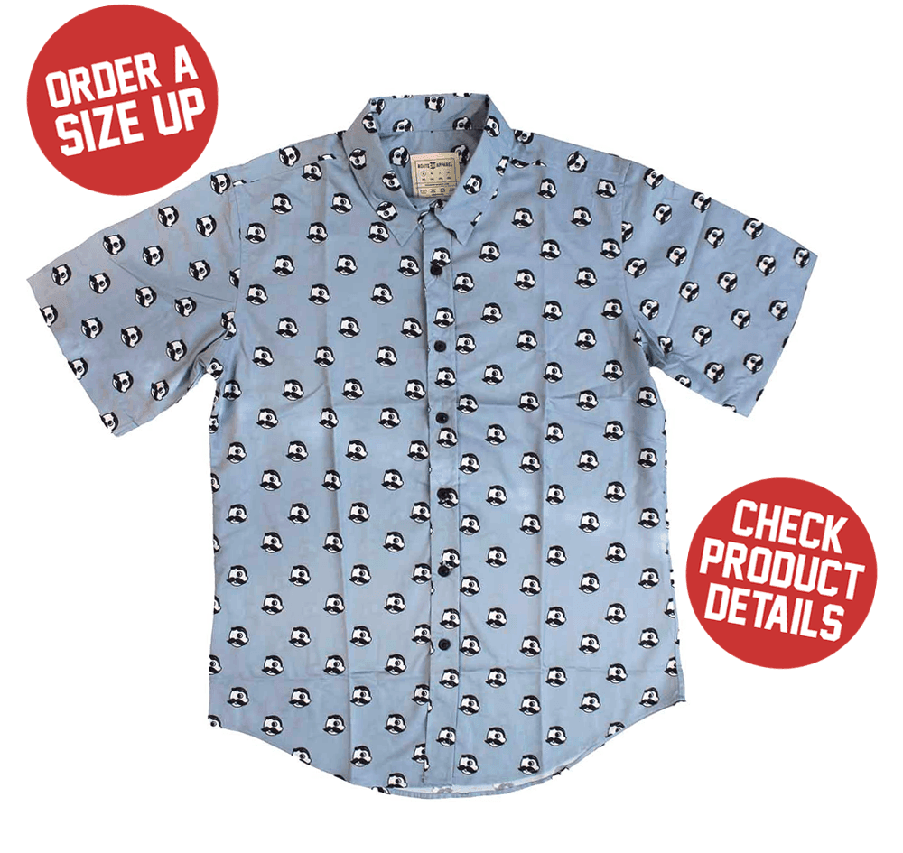 Natty Boh Logo Pattern (Ash Grey) / Hawaiian Shirt - Route One Apparel