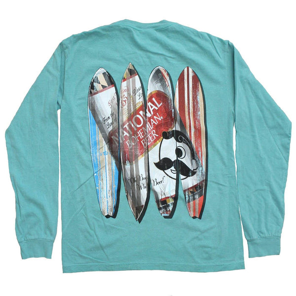Natty Boh Can Surfboards (Seafoam) / Long Sleeve Shirt - Route One Apparel