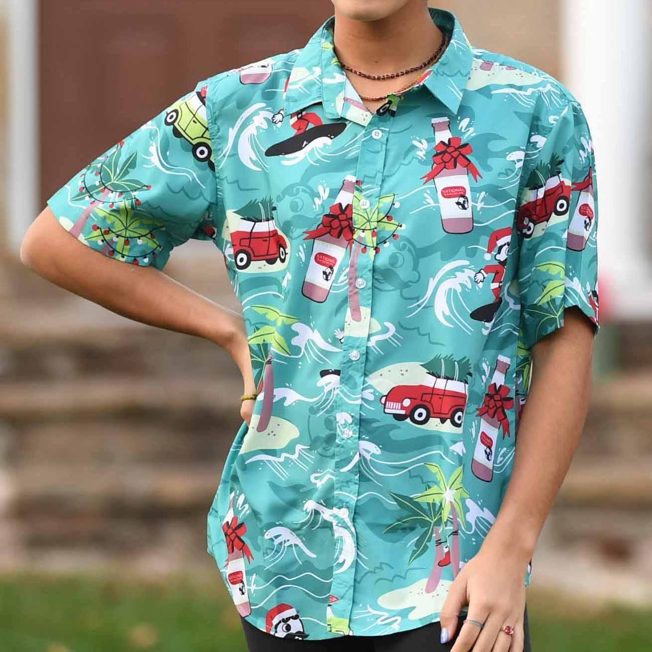 Hoppy Holidays from Natty Boh / Hawaiian Shirt - Route One Apparel