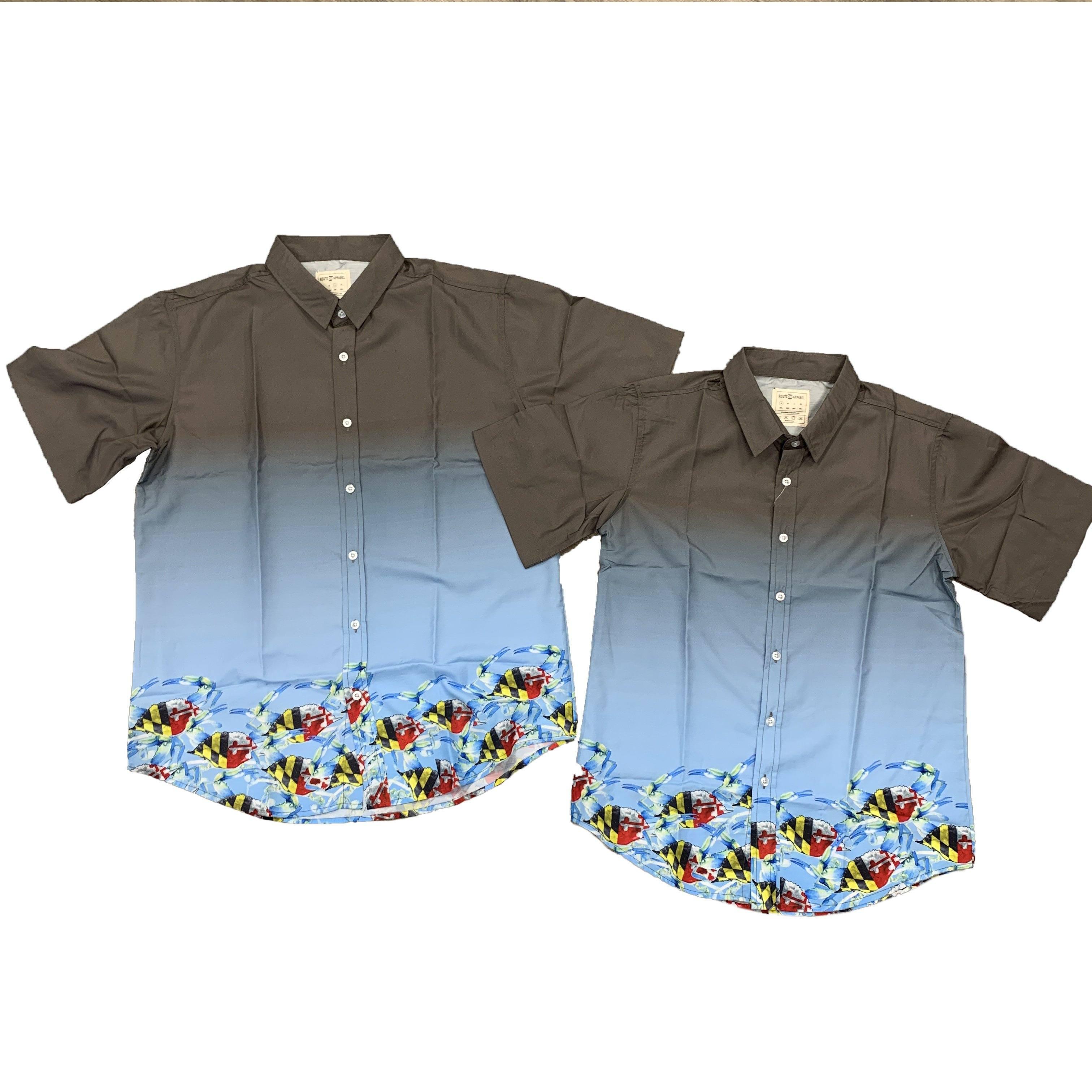 Bottom of the Bay - Maryland Crabs / Hawaiian Shirt - Route One Apparel