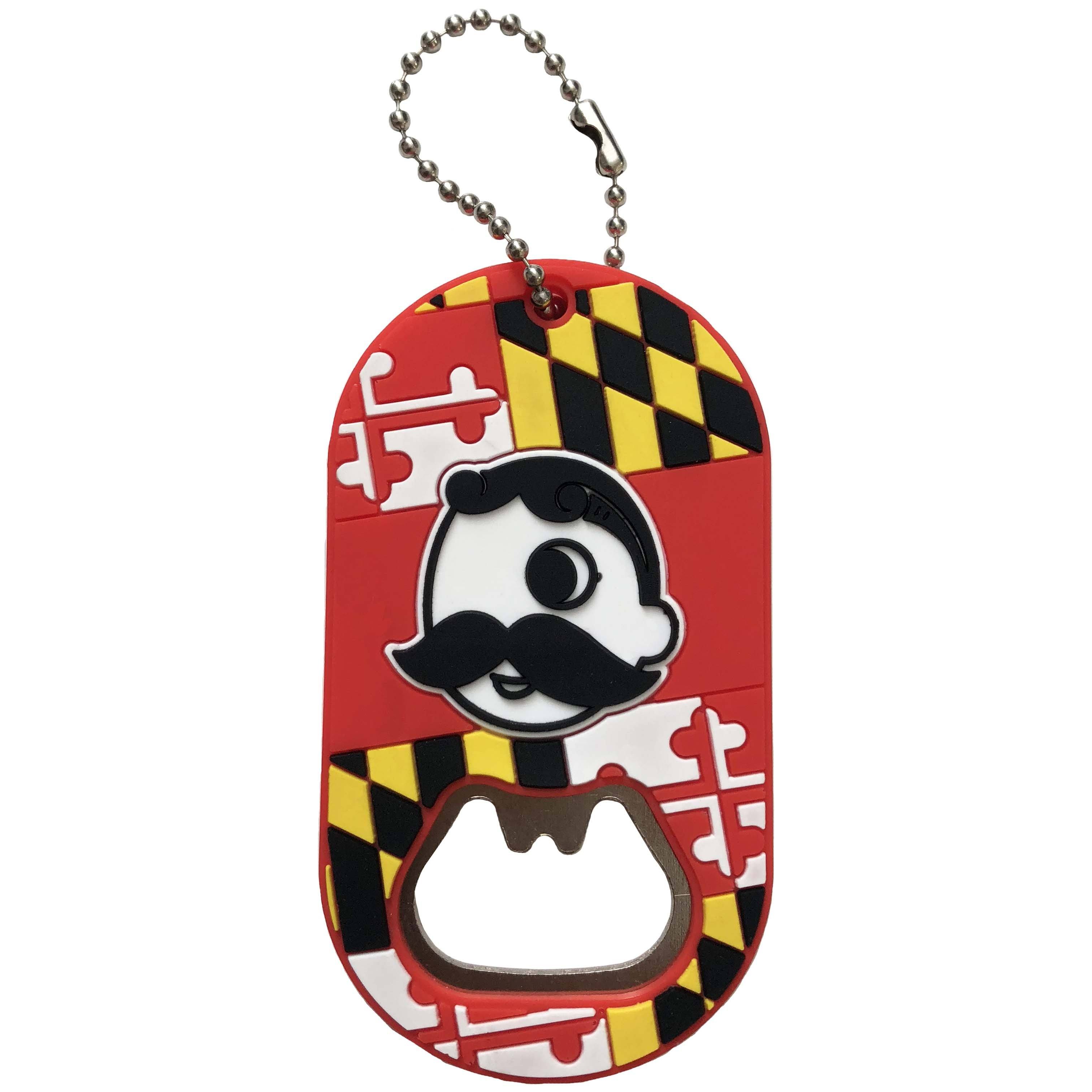 Maryland Flag Wraparound with Natty Boh Logo / Key Chain w/ Bottle Opener - Route One Apparel