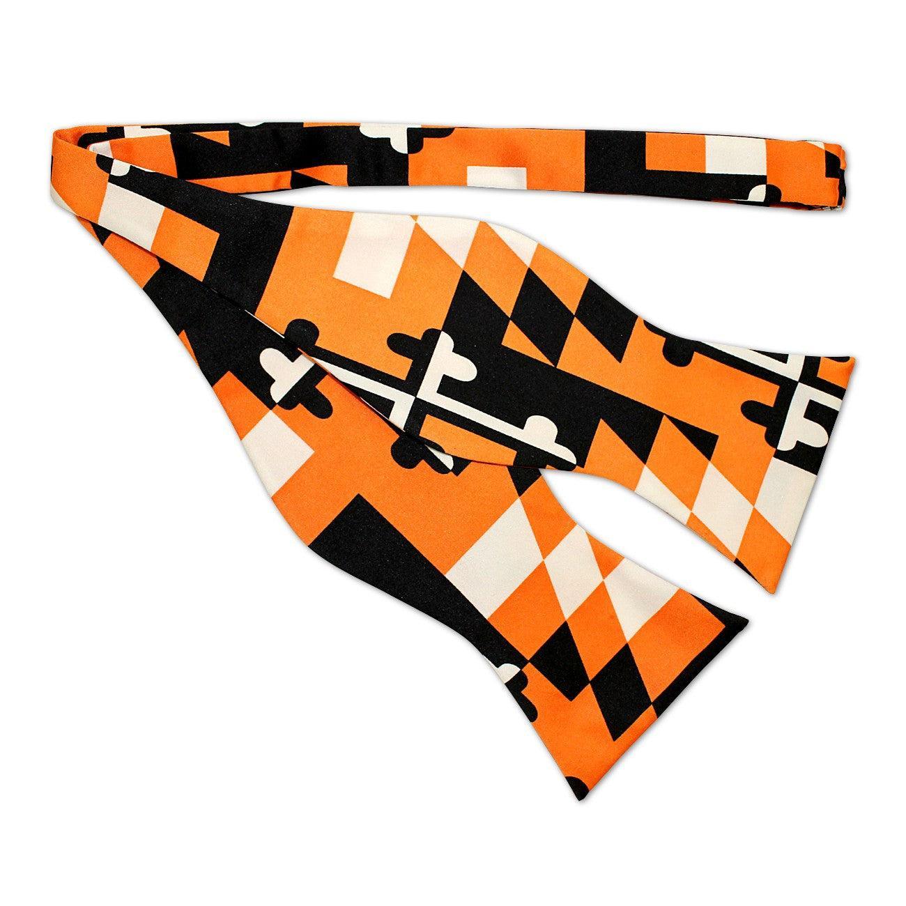 Maryland Flag Black & Orange / Self-Tie Bowtie - Route One Apparel
