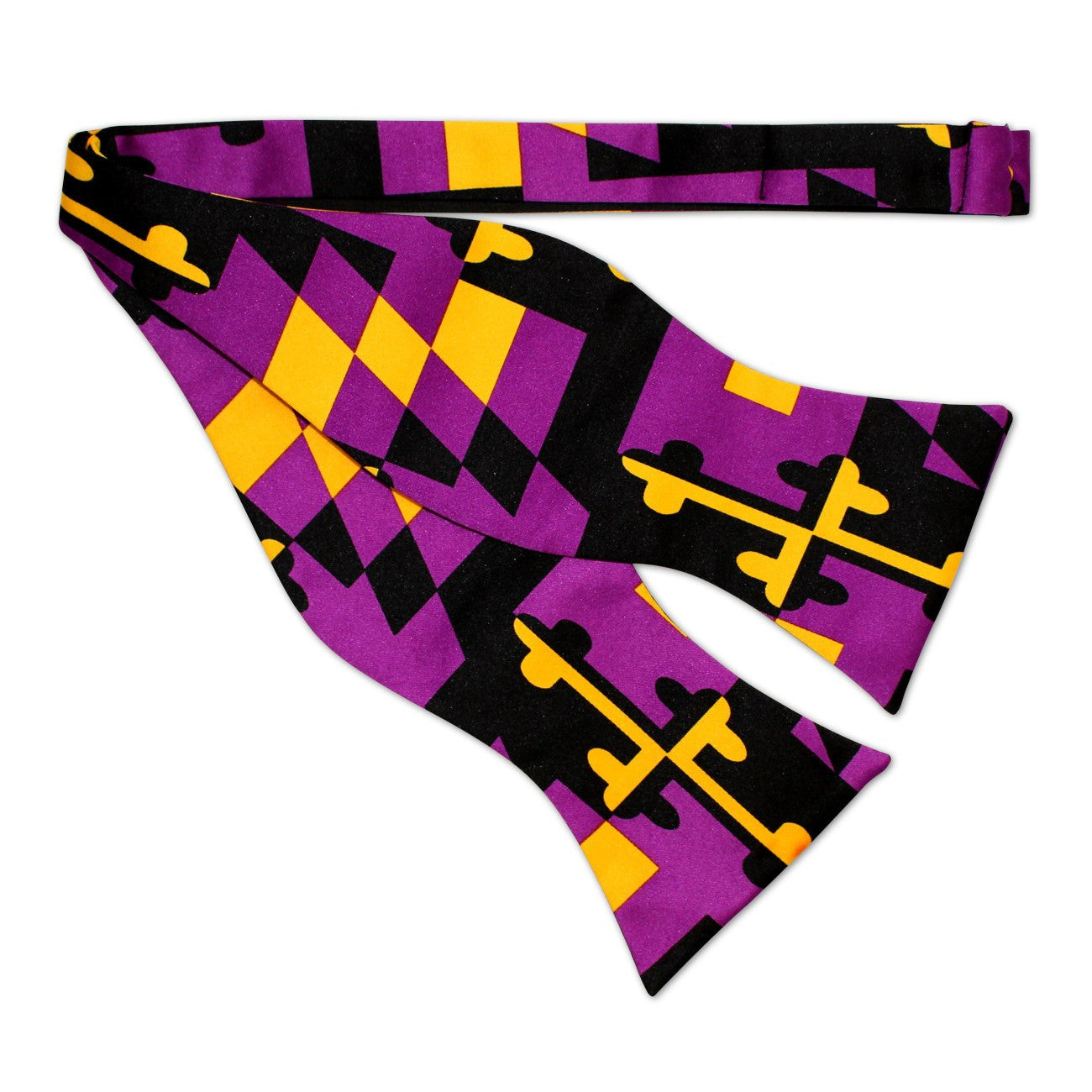 Football Purple & Gold Maryland Flag / Self-Tie Bowtie - Route One Apparel