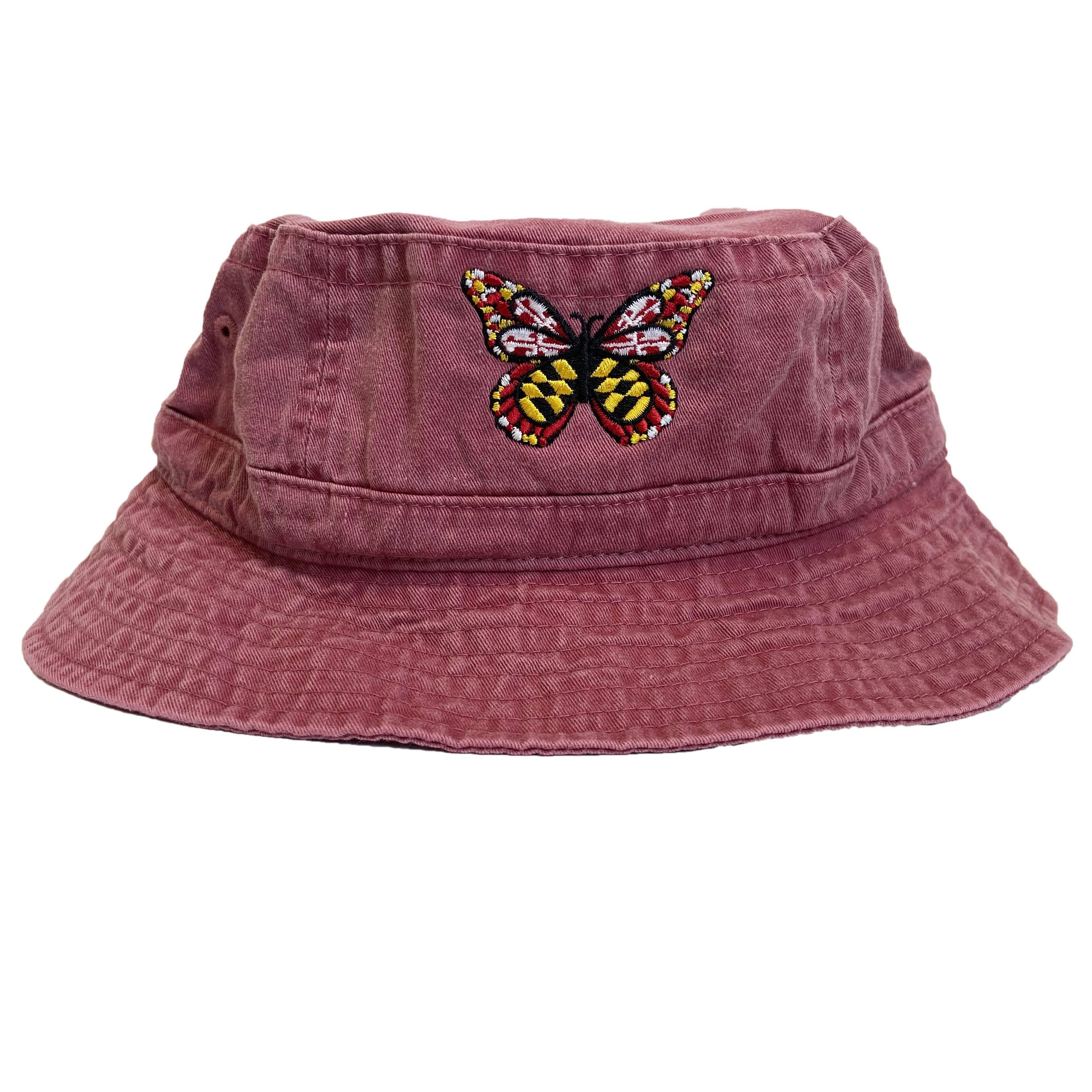 Maryland Flag Butterfly (Red) / Bucket Hat - Route One Apparel