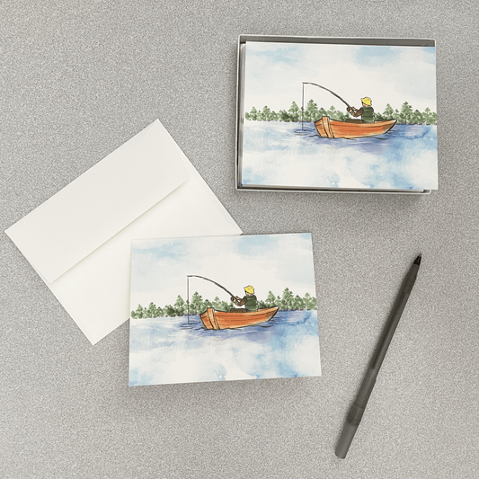 Fisherman Watercolor / Notecard Set - Route One Apparel