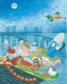 Chesapeake Santa and Sleigh / Christmas Card - Route One Apparel
