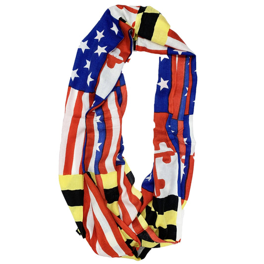 American & Maryland Flag / Infinity Scarf - Route One Apparel