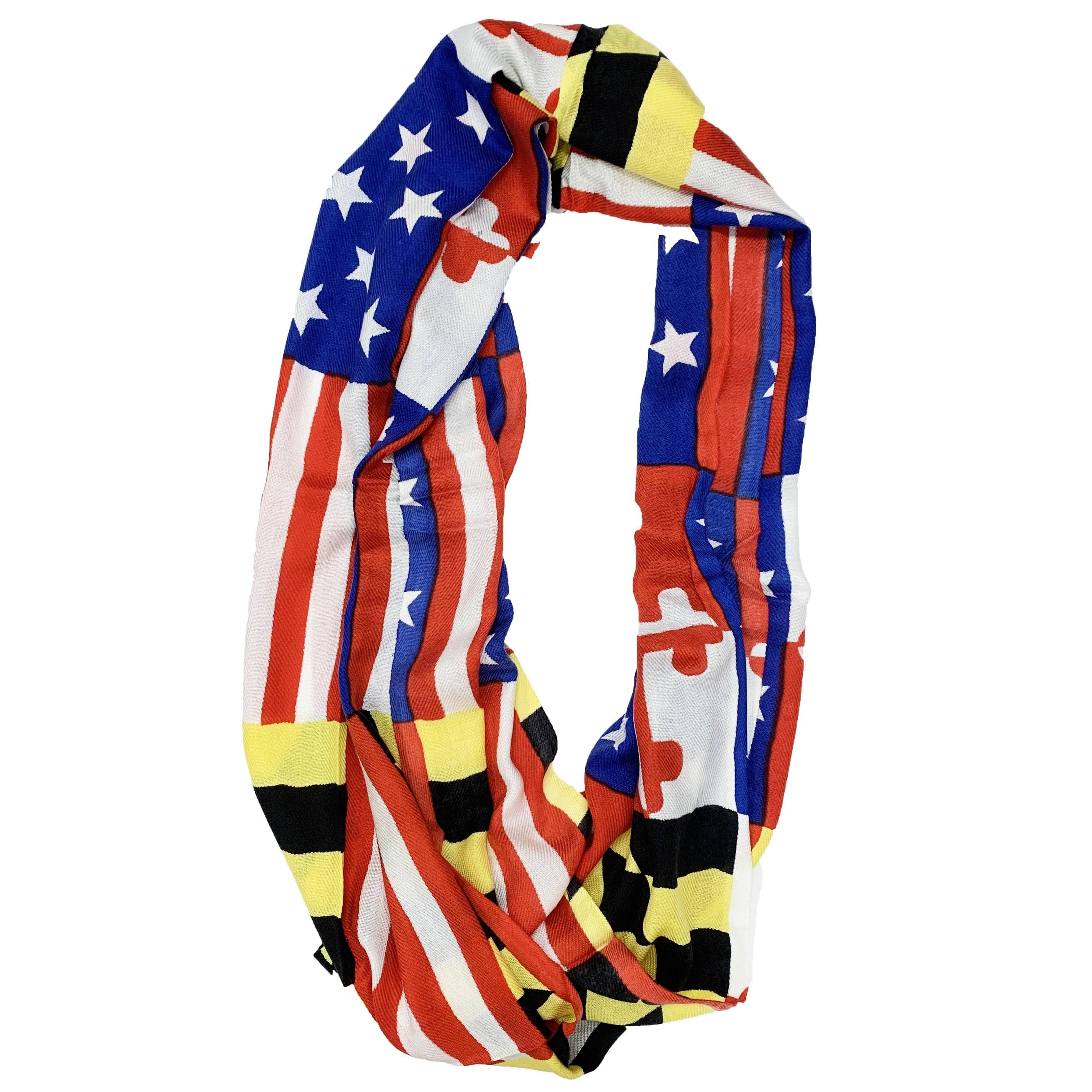 American & Maryland Flag / Infinity Scarf - Route One Apparel