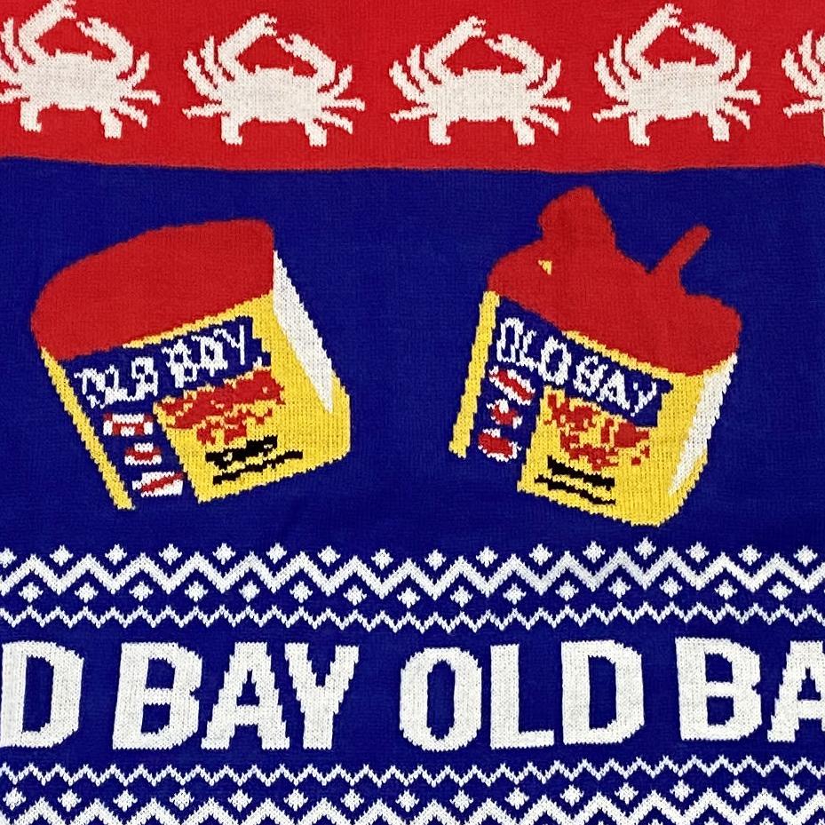 Old Bay Pattern (Blue and Red) / Knit Sweater - Route One Apparel