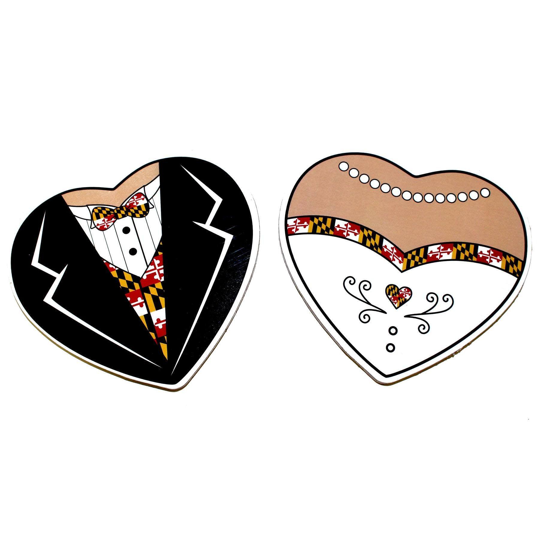 Maryland Bride & Groom / Cork Coaster - Route One Apparel