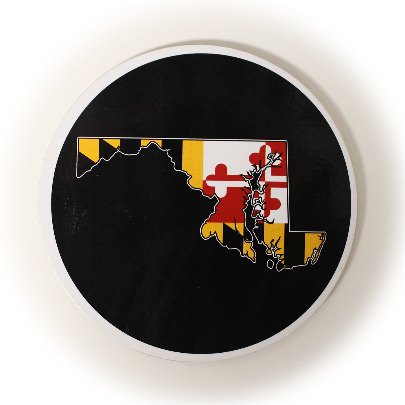 Maryland Flag State (Black) / Cork Coaster - Route One Apparel