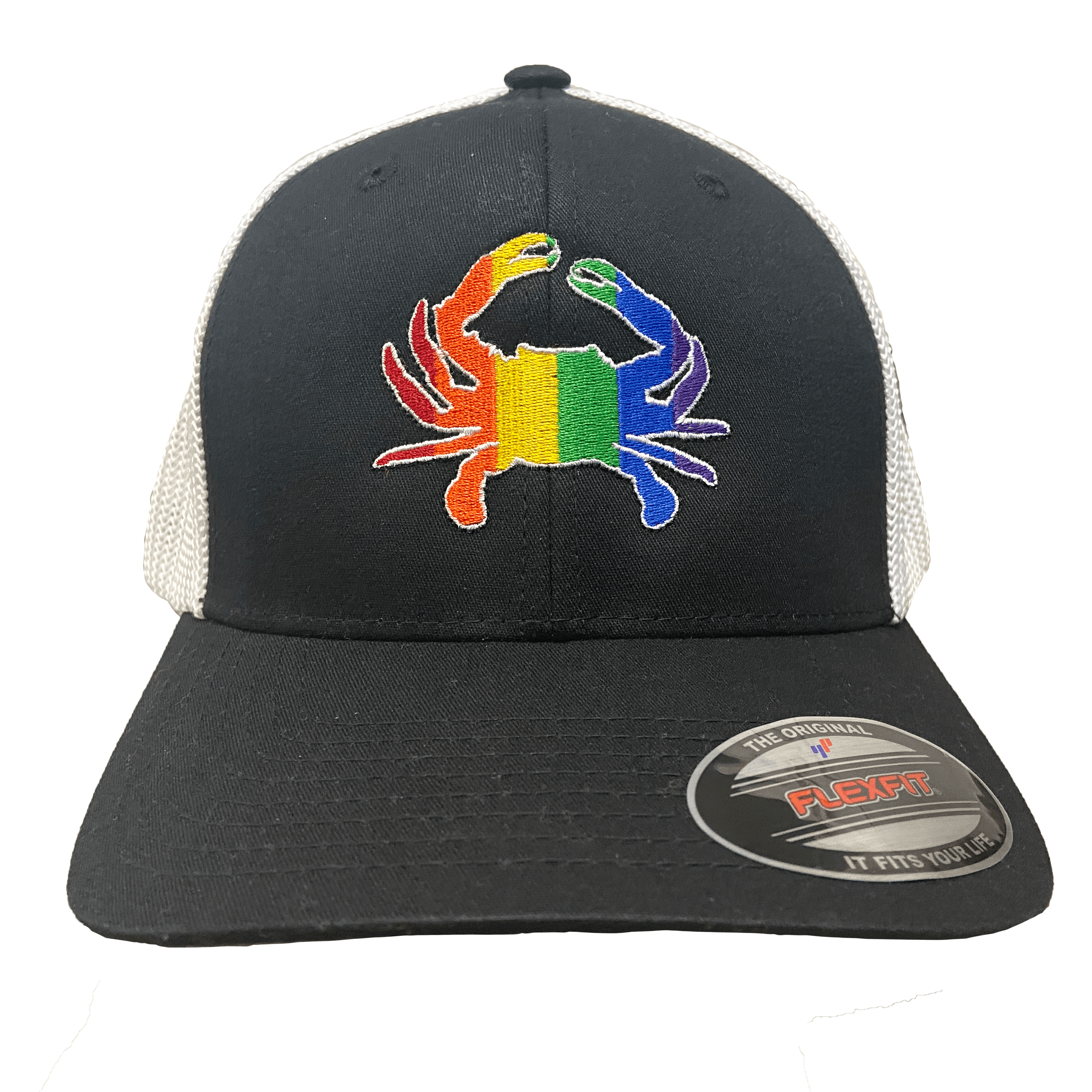 Color Crab (Black with White Mesh) / Trucker Hat - Route One Apparel