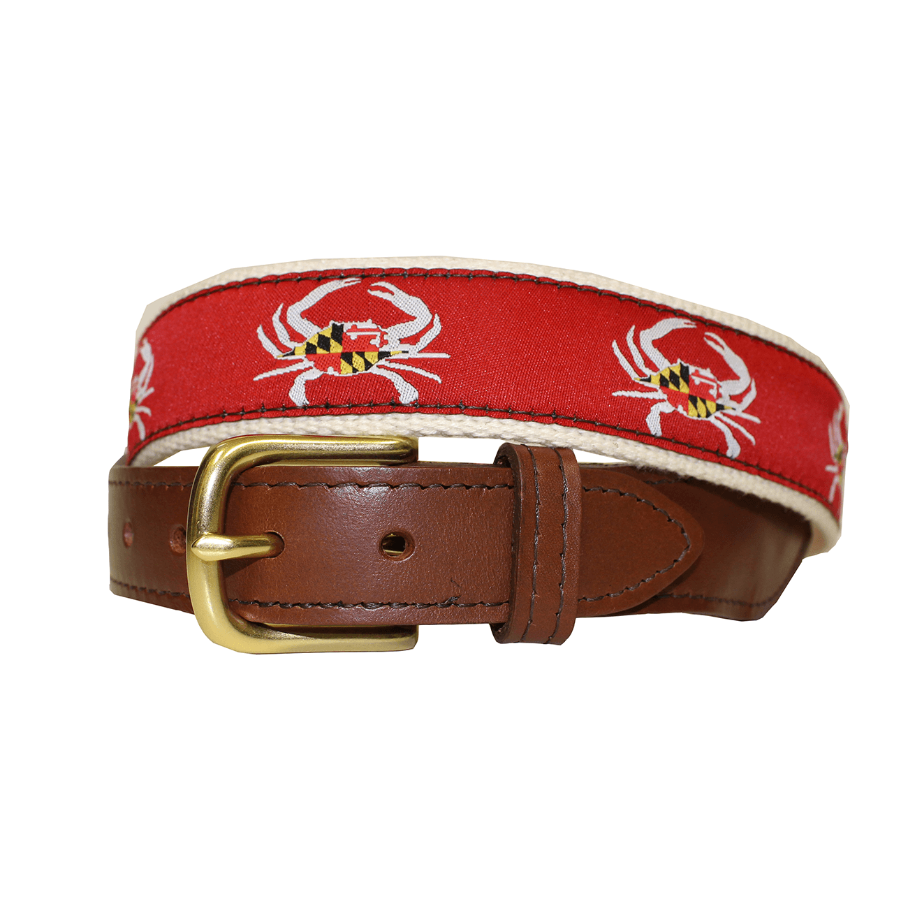 Maryland Flag Crab (Red) / Belt - Route One Apparel