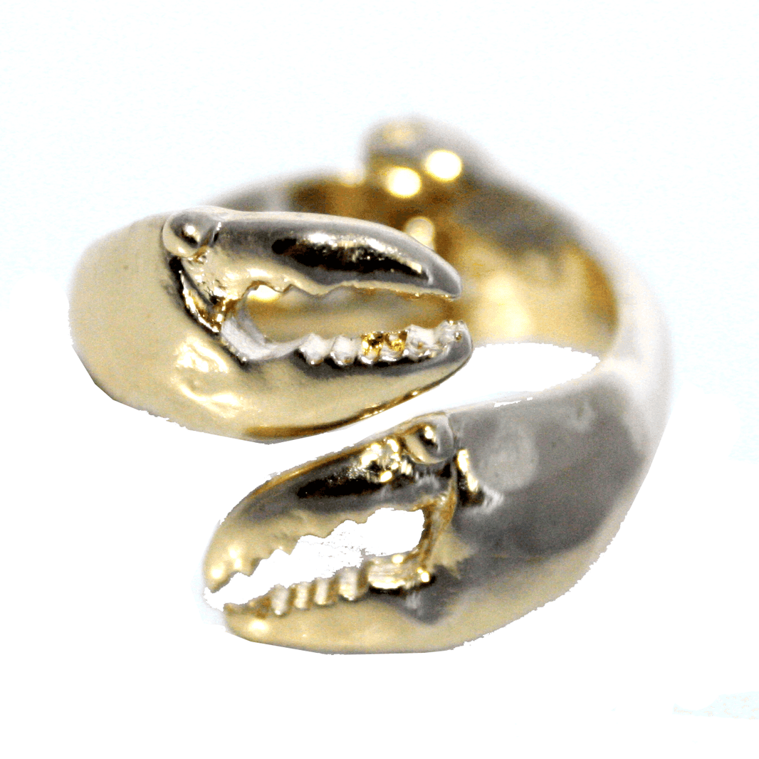 Matted Gold Crab Claw One Size Fits All Ring